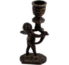 Brass Cherub Holding Candlestick Christmas Decoration