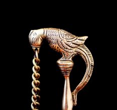 Indian Brass Parrot Hanging Diya Oil Lamp