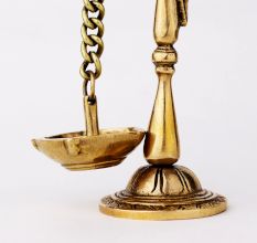 Indian Brass Parrot Hanging Diya Oil Lamp