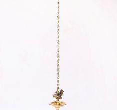 Magnificent Brass peacock With Hanging Lamp Or Diya