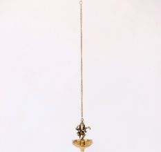 Brass Lord Ganesha With Hanging Lamp Or Diya
