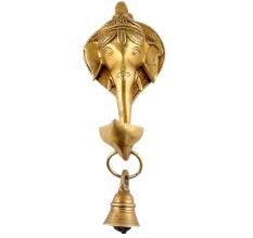 Brass Ganesha Wall Hanging Diya Hanging Bell