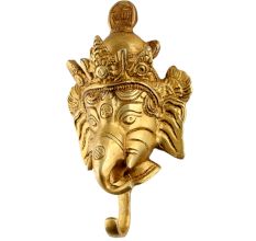 Magnificent Brass Ganesha Face Single Hook