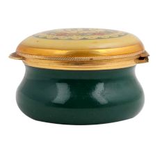Thank you Green white Floral Painted Porcelain Box