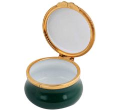 Thank you Green white Floral Painted Porcelain Box