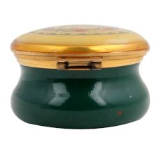 Thank you Green white Floral Painted Porcelain Box