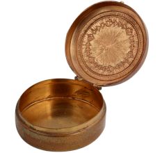 Round Blue Painted Copper Storage Box