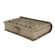 Floral Design Multi Storage Box In White Metal