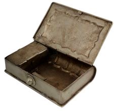 Floral Design Multi Storage Box In White Metal