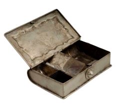 Floral Design Multi Storage Box In White Metal