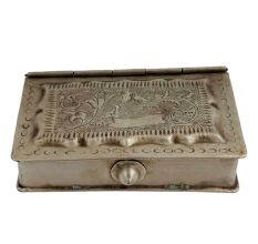 Floral Design Multi Storage Box In White Metal