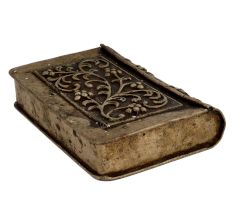 Floral Design  Engraved White Metal Betel Nut Pan Box