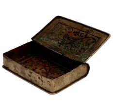 Floral Design  Engraved White Metal Betel Nut Pan Box