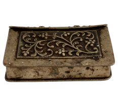 Floral Design  Engraved White Metal Betel Nut Pan Box