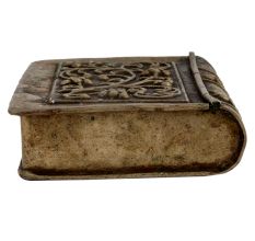 Floral Design  Engraved White Metal Betel Nut Pan Box