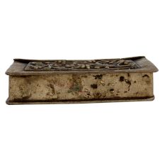 Floral Design  Engraved White Metal Betel Nut Pan Box