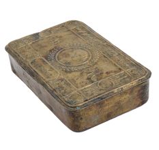 Brass Rectangular Embossed Cigar Box English Art