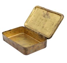 Brass Rectangular Embossed Cigar Box English Art