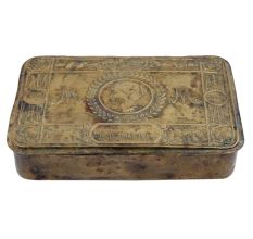 Brass Rectangular Embossed Cigar Box English Art