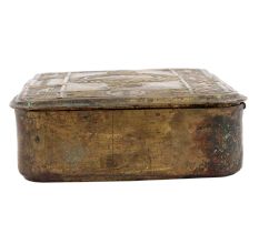 Brass Rectangular Embossed Cigar Box English Art