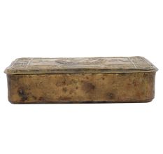 Brass Rectangular Embossed Cigar Box English Art