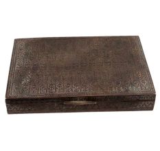 Brass Floral Engraved Cigarette Case With Gift Box