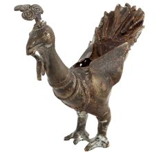 Pure Brass Peacock Figurine In Antique Finish