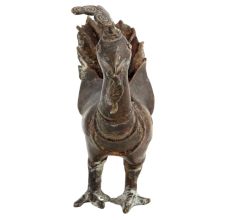 Pure Brass Peacock Figurine In Antique Finish