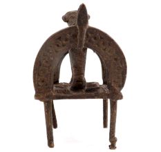 Tribal Brass Three Villagers Rowing A Boat Showpiece