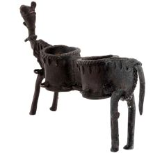 Brass Long Camel Statue With Two Candle Holders