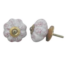 Pink Calico Melon Knob