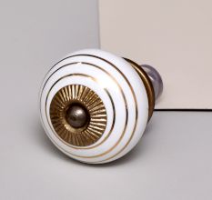 White Golden Line Knob