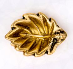 Brass Ganpati And Leaf Oil Lamp Diya
