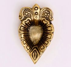 Brass Leaf Oil Lamp with Intricate Design