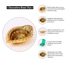Intricate Leaf Shaped Diwali Decoration Diya