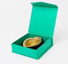 Intricate Leaf Shaped Diwali Decoration Diya