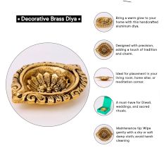 Designer Round Brass Oil Lamp Festive Diya