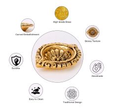 Designer Round Brass Oil Lamp Festive Diya