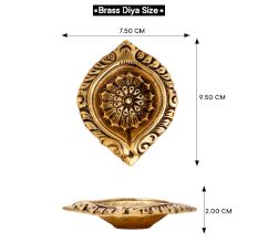 Designer Round Brass Oil Lamp Festive Diya
