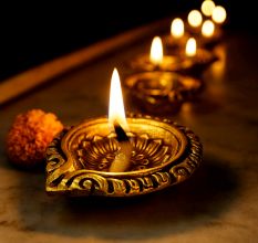Designer Round Brass Oil Lamp Festive Diya