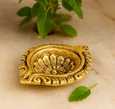 Designer Round Brass Oil Lamp Festive Diya