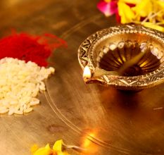 Tribal Design Round Brass Oil Lamp Diya