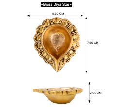 Brass Bud Shaped Decorative Border Oil Lamp Diya
