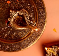 Decorative Conch Single Wick Oil Lamp Diya For Diwali