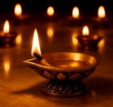 Brass Single Wick Traditional Brass Oil Diya For Mandir