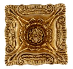 Brass Carved Square Shaped Oil Lamp Festival Decoration Diya