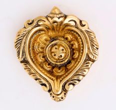 Brass Heart Shaped Oil Lamp Diya For Diwali Festival