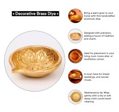 Festival Big Flower Engraved Diya Oil Lamp