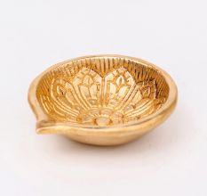 Festival Big Flower Engraved Diya Oil Lamp