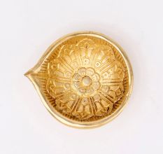 Festival Big Flower Engraved Diya Oil Lamp